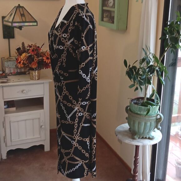 Chico's Soft Knit Dress With Chain Print. Dark Academia , Whimsigoth,  Soft Knit - Picture 4 of 11